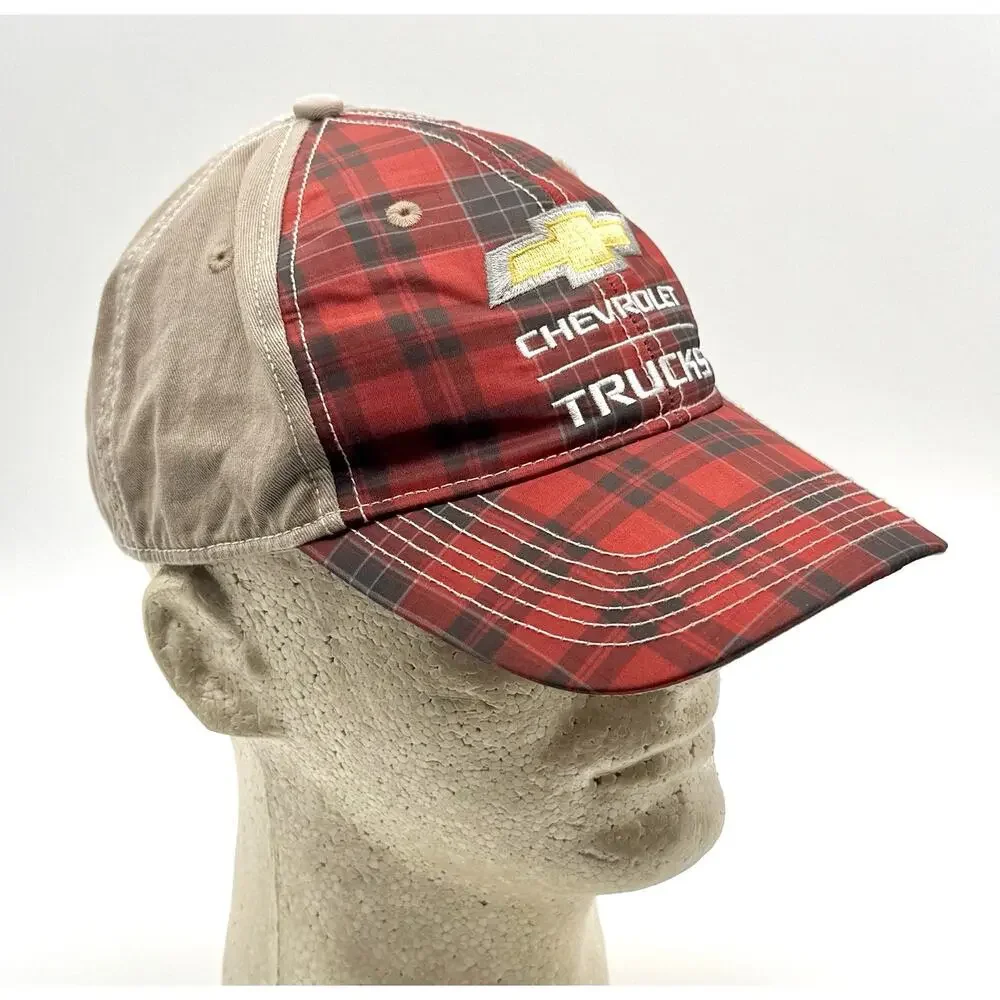 Chevrolet Trucks Hat Plaid Two-Tone Cruisin Sports GM Licensed Chevy Trucker Cap